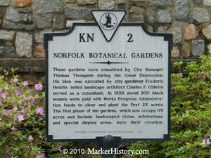 The New Deal Program that led to the development of  Norfolk Botanical Gardens