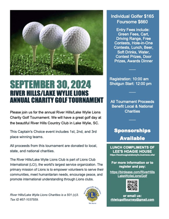 River Hills/Lake Wylie Lions Golf Tournament