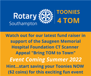 New Fund Raiser for the SMHF CT Scanner Appeal - Bring Tom to Town..!