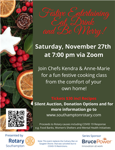 Join Chefs Kendra & Anne-Marie for a fun festive cooking class from the comfort of your own home.