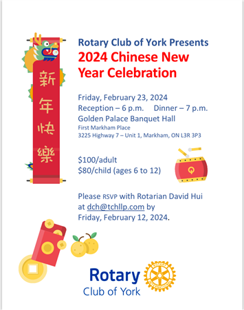 Rotary Club Of York Chinese New Year Celebration