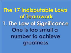 John Maxwell's Law of Significance