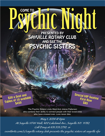 Fundraiser Psychic Night with Sayville Rotary