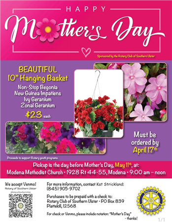 Mother's Day Flower Basket Fundraiser 