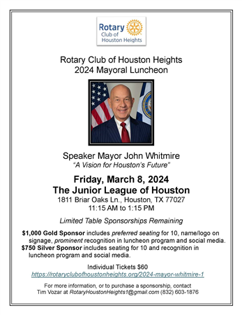 Mayoral Luncheon &quot;A Vision for Houston's Future&quot;