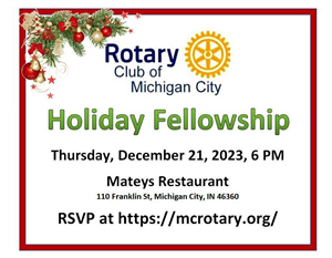 6 pm Holiday Fellowship at Mateys with Appetizers