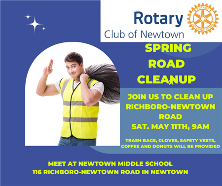 Newtown Rotary Spring 2024 Road Cleanup
