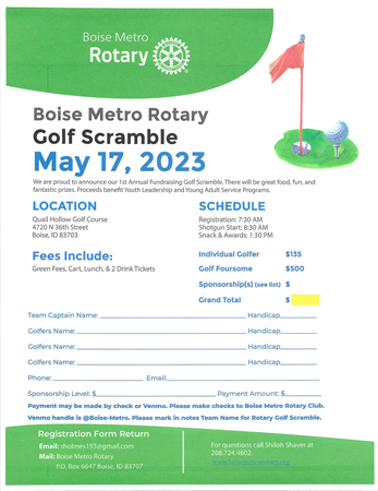 Boise Metro Rotary Golf Scramble