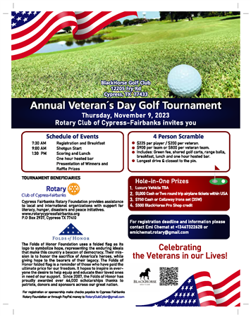 Veteran's Day Golf Tournament