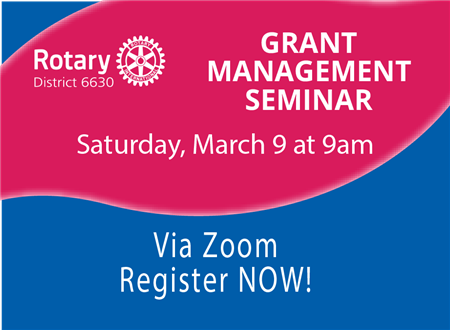 Grant Management Seminar -  MARCH 9th