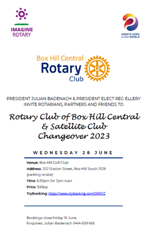 RC of Box Hill Central & Satellite Club Changeover