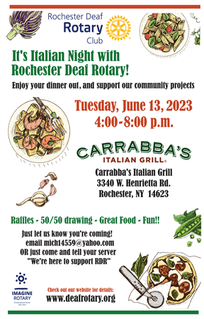 It's Italian Night with Rochester Deaf Rotary