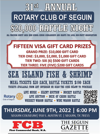 Rotary Club of Seguin's $20,000 Raffle Night
