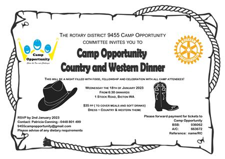 Camp Opportunity Country & Western Dinner (Distri)