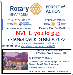 Rotary Club of New Farm Changeover
