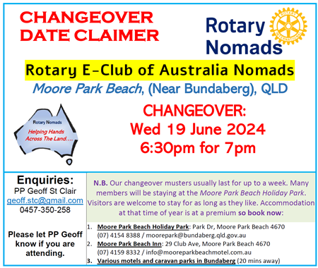 Rotary Nomads Changeover