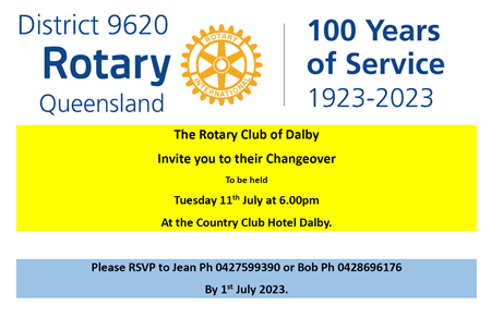Rotary Club of Dalby Changeover