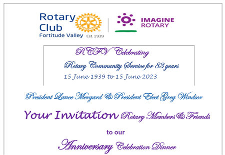 Rotary Club of Fortitude Valley 83rd Anniversary