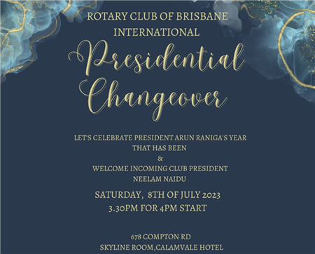 Rotary Club of Brisbane International Changeover