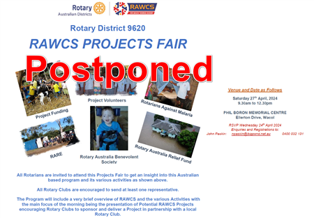 RAWCS Project Fair - Postponed to a date TBD