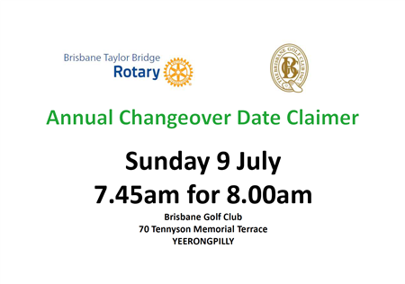Rotary Club of Brisbane Taylor Bridge Changeover