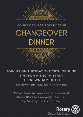 Rotary Club of Mt Gravatt Changeover