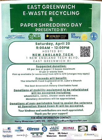 E. Greenwich E-Waste Recycle & Paper Shredding Day