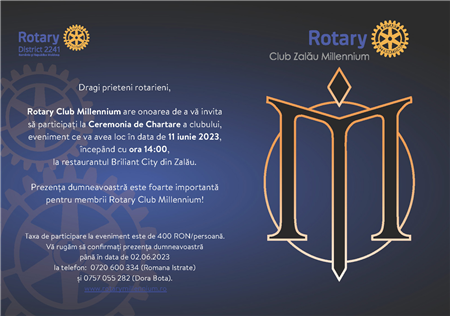 CHARTARE Rotary Club Zalău Millennium