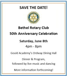 Happy 50th Anniversary Bethel Rotary!
